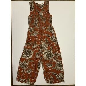 Calvin Klein Womens Burnt Orange Floral print Romper Size 8